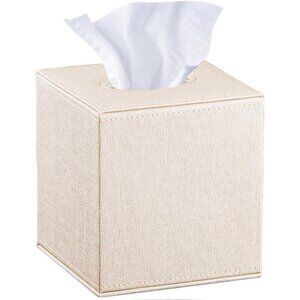 Leather Square Tissue Box Cover,Cut Tissues Cube Box Holder,Modern Facial